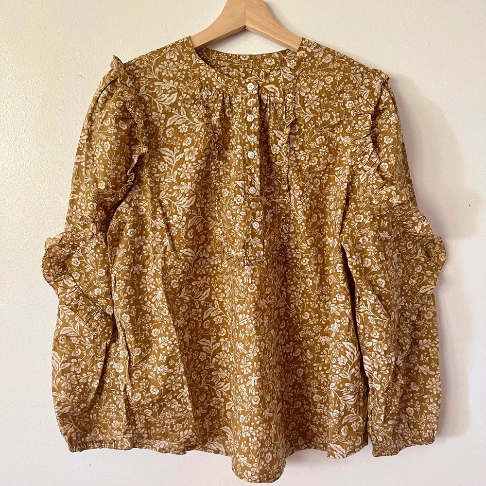 J.Crew Long Sleeve Floral Blouse